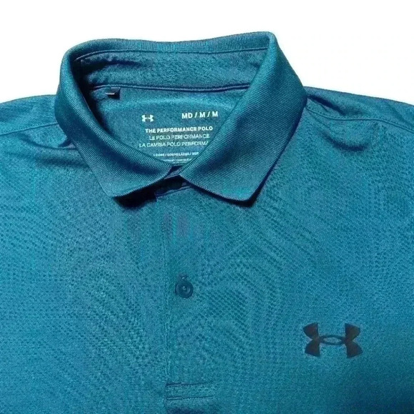 Under Armour long sleeve Performance polo. Men's size M - Picture 4 of 10